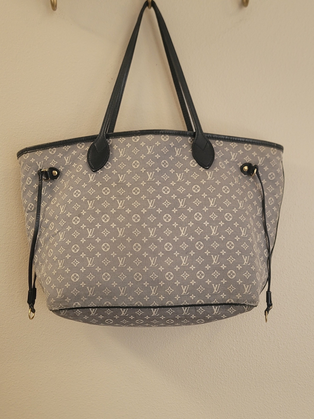 Auth Louis Vuitton M40514 Monogram Idylle Neverfull MM Tote Bag Encre LV